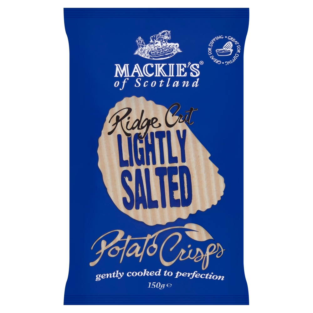 Mackie's Lightly Salted Ridge Cut Potato Crisps 150g Coop