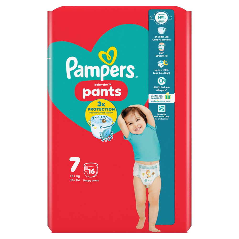 Pampers Pants Pull-On Size 7 Carry 16