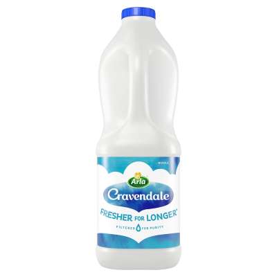 Arla Cravendale Finely Filtered Fresh Pasteurised Whole Milk 2 Ltr