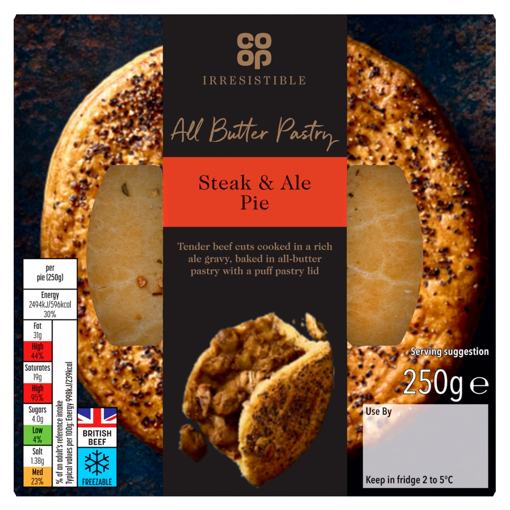 Co-op Irresistible Steak & Ale Pie 250g - Co-op