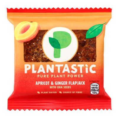 Plantastic Apricot & Ginger Flapjack with Chia Seeds 73g
