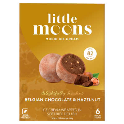 Little Moons Mochi Ice Cream Belgian Chocolate & Hazelnut 6x32g