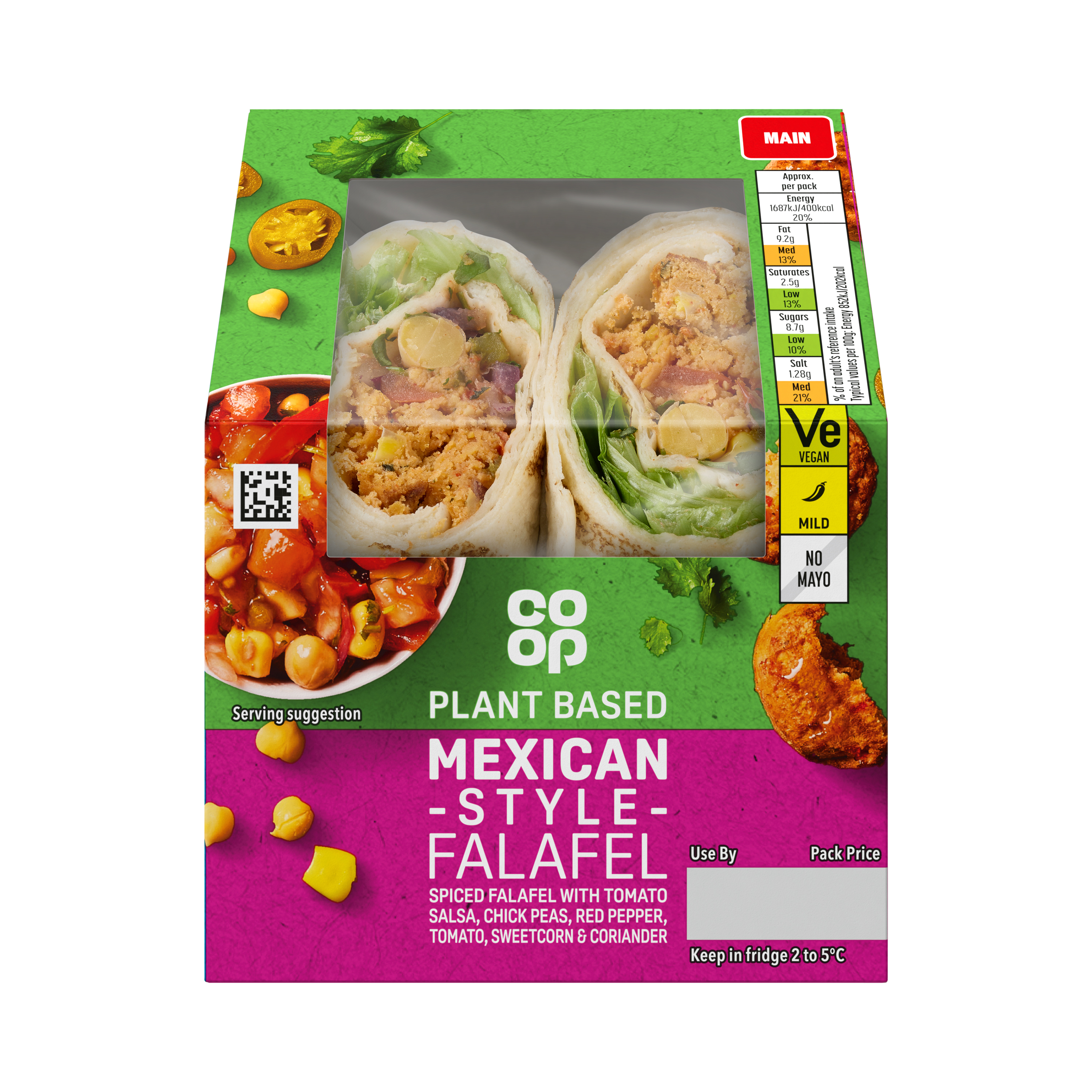 Co-op Vegan Mexican Falafel Wrap​ 198g