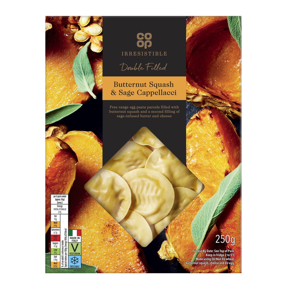 Co-op Irresistible Butternut Squash & Sage Cappellacci 250g