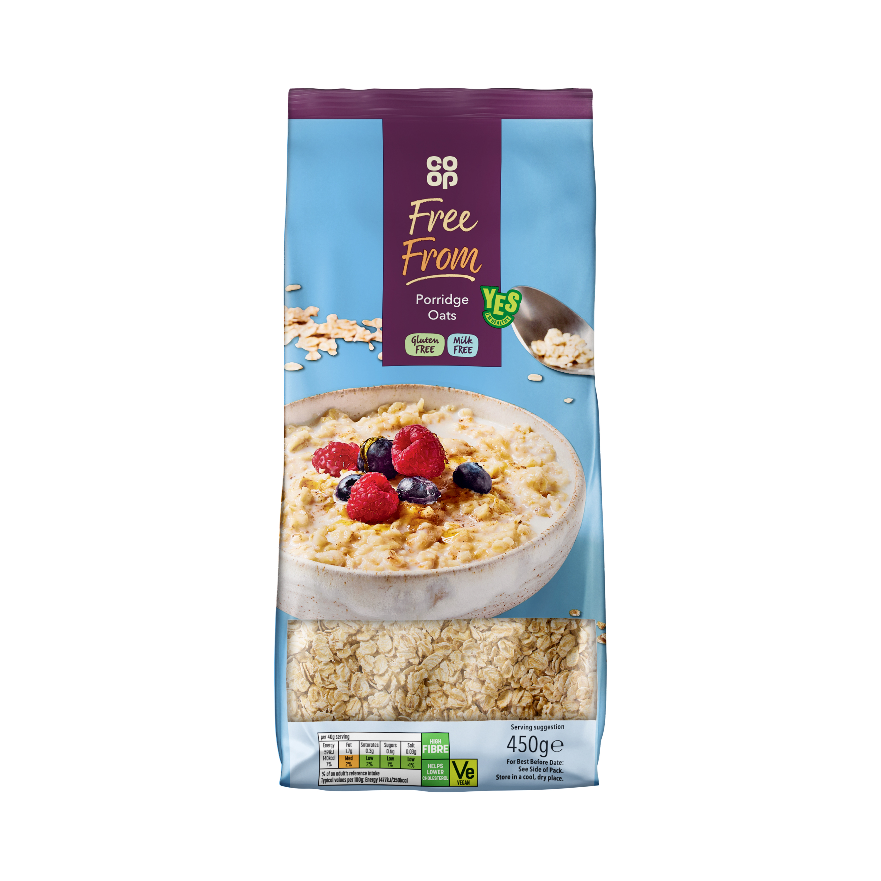 Co-op Free From Porridge Oats 450g
