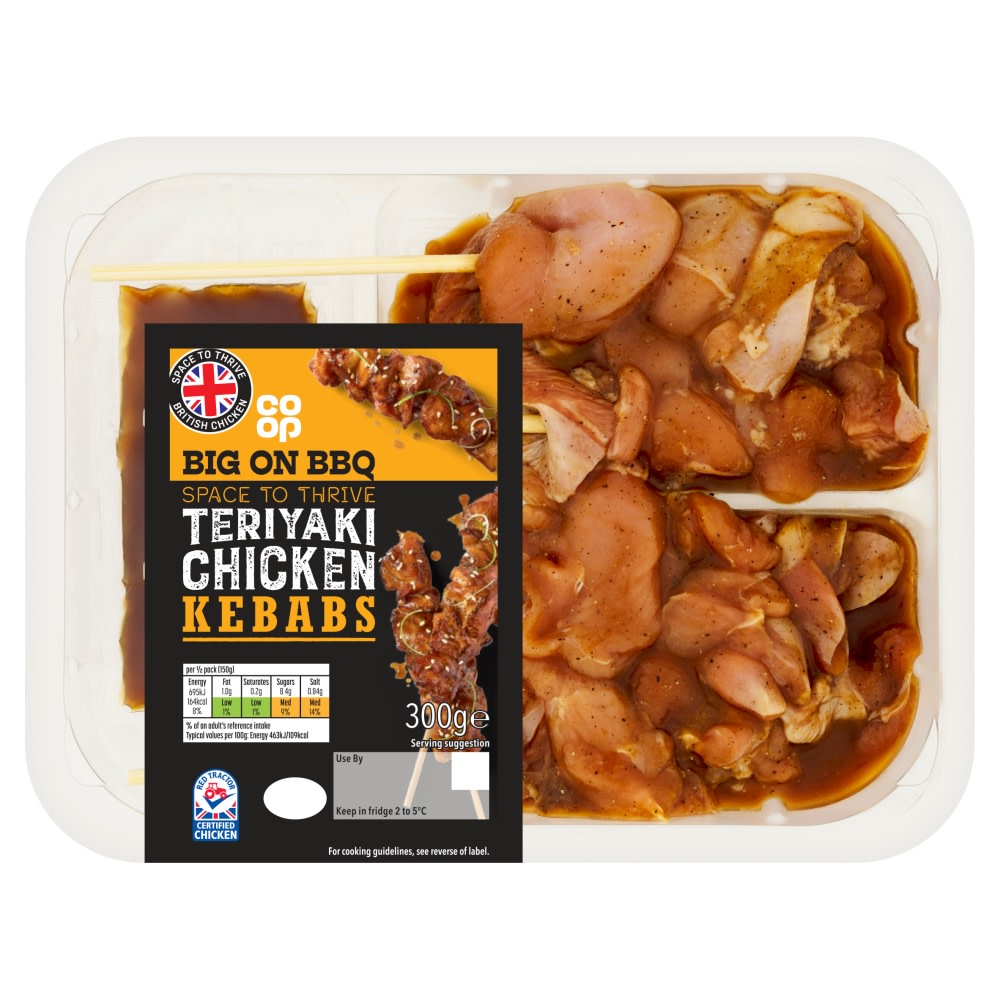 Co-op Teriyaki Chicken Kebabs 300g