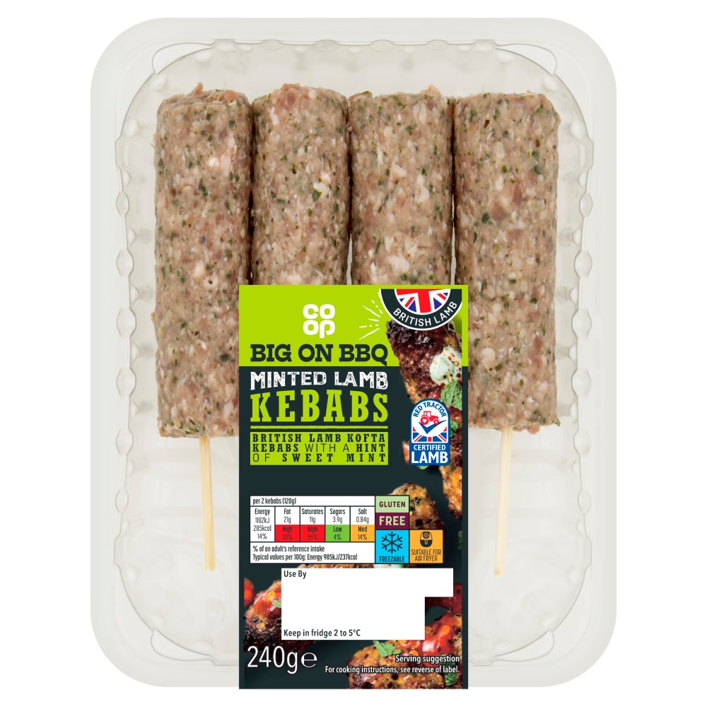 Co-op British Minted Lamb Kebabs 240g
