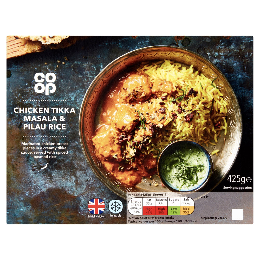 Co Op Chicken Tikka Masala Pilau Rice 425g Co Op