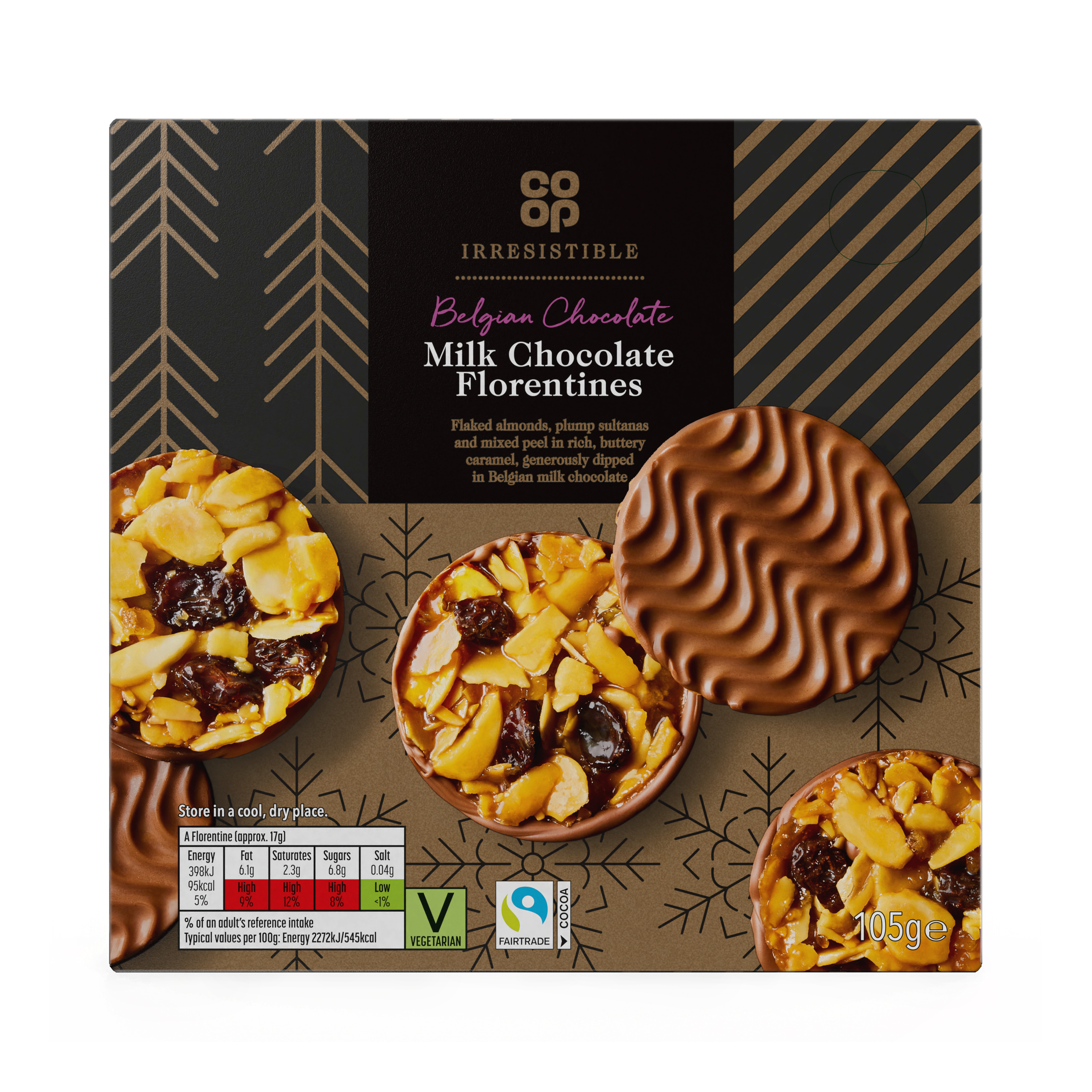 Co-op Irresistible Milk Chocolate Florentines