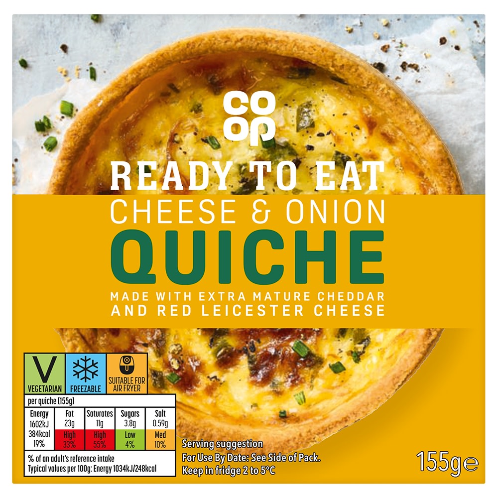 Co-op Cheese and Onion Quiche 155g