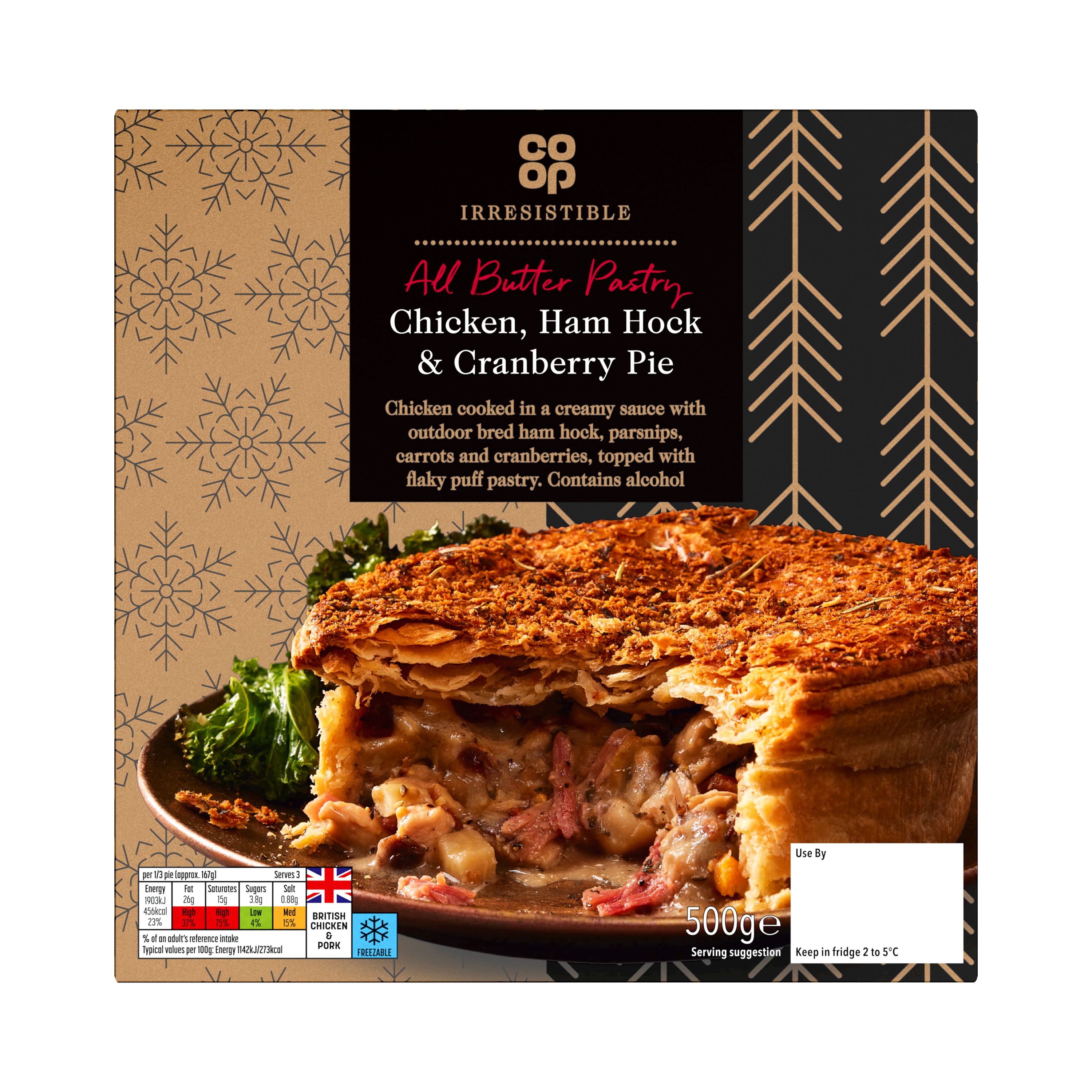 Co-op Irresistible Chicken Ham Hock & Cranberry Pie 500G