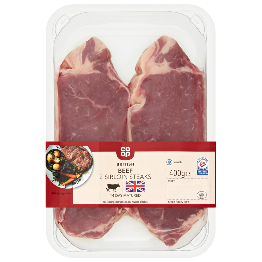 Co-op British Beef Sirloin Steak Twin Pack 400g
