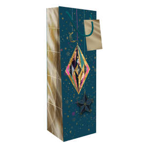 Co-op Blue & Gold Geometric Large Champagne Bottle Bag