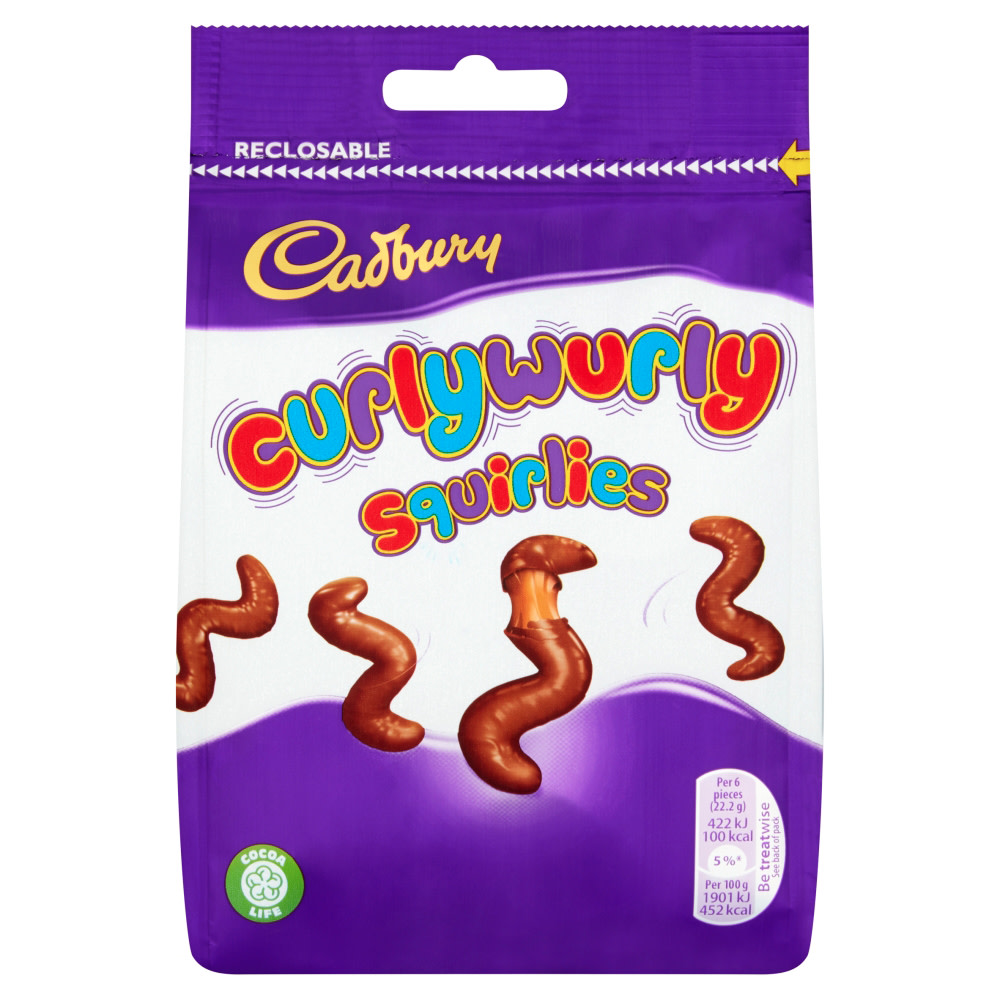 Cadbury Curly Wurly Squirlies Chocolate Bag