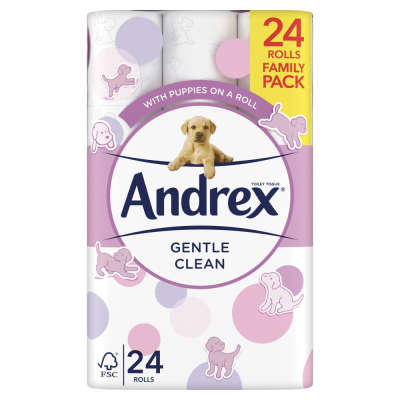 Andrex Gentle Clean Toilet Tissue 24 Rolls