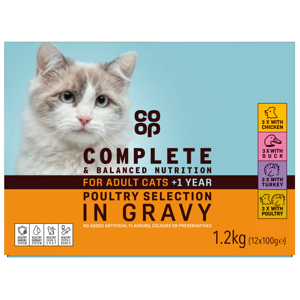 Co-op Poultry Selection in Gravy for Adult Cats +1yr 12 x 100g