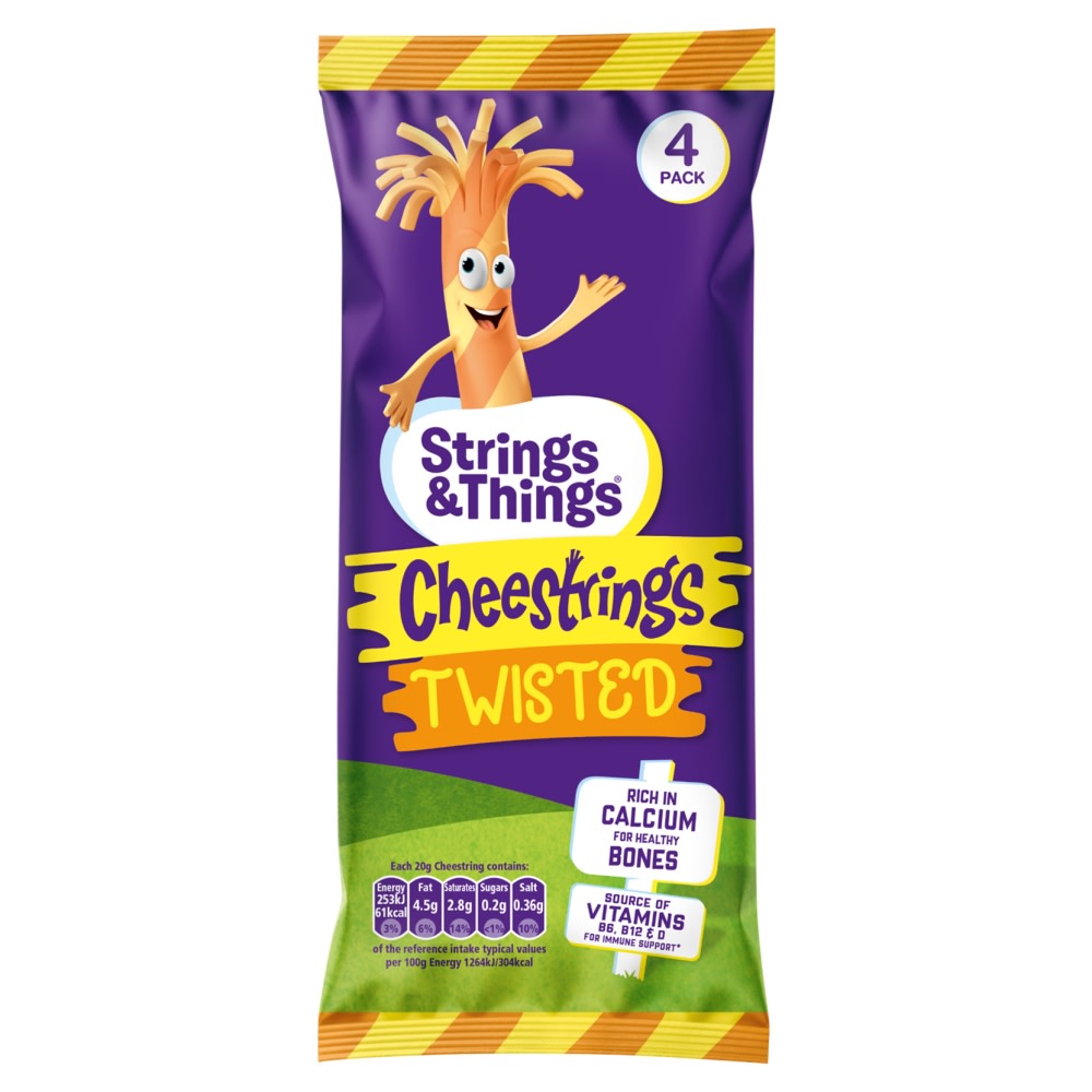 Strings & Things Pizza Flavour Cheestrings 80g (4 x 20g)