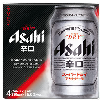 Asahi Cans 4x330ml