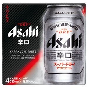 Asahi Cans 4x330ml - Co-op