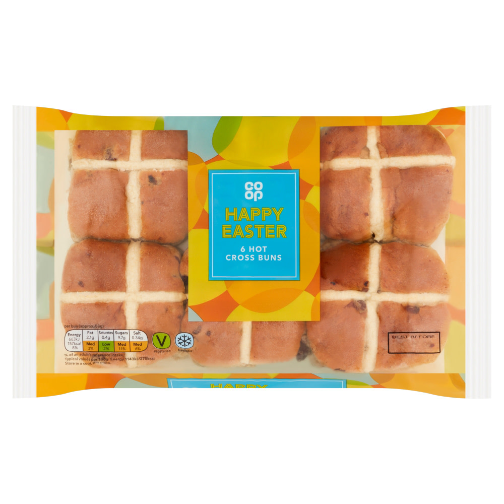 Coop Hot Cross Buns 6 pack Coop