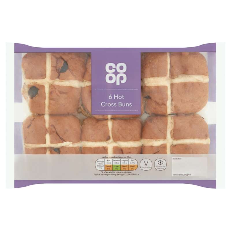 Co op Hot Cross Buns 6 Pack Co op co-op-hot-cross-buns-6-pack-co-op