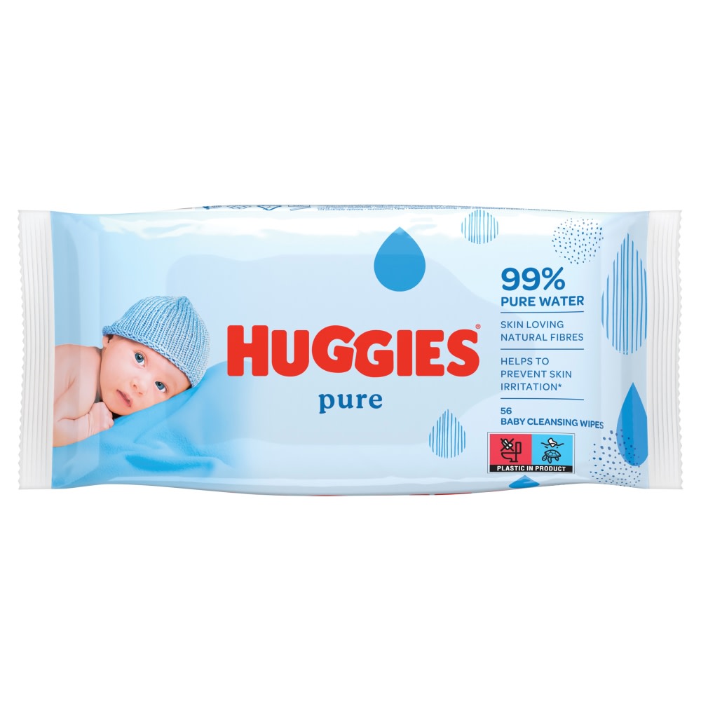 Huggies Pure Baby Wipes 56s