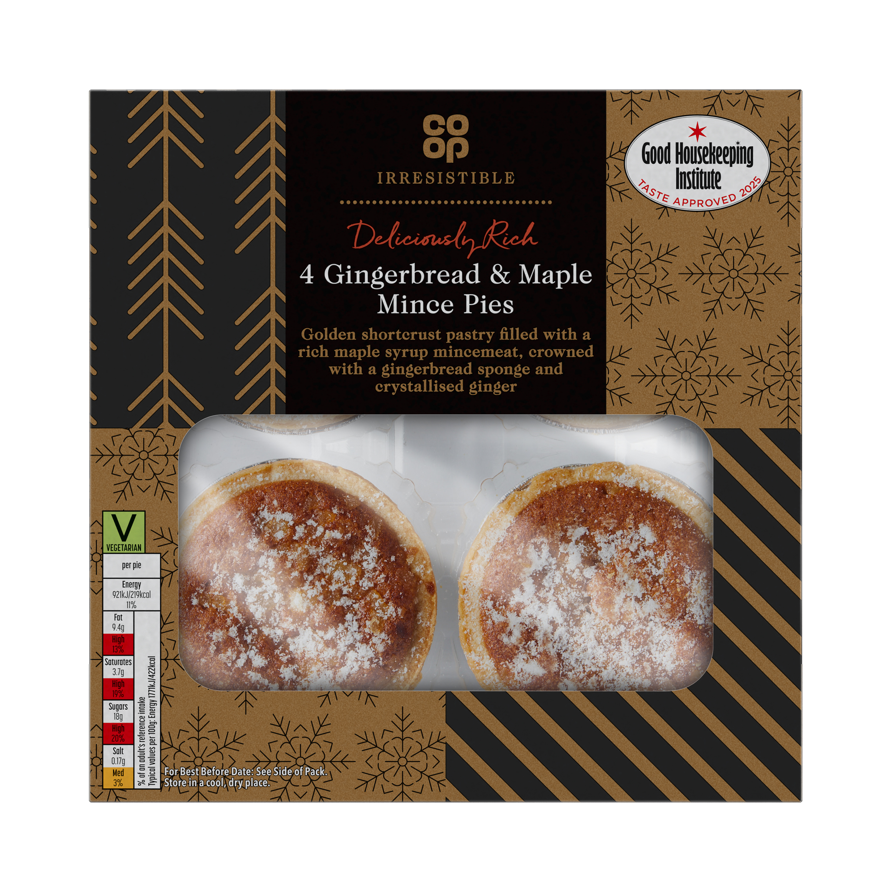 Co-op 4 Irresistible Gingerbread & Maple Mince Pies