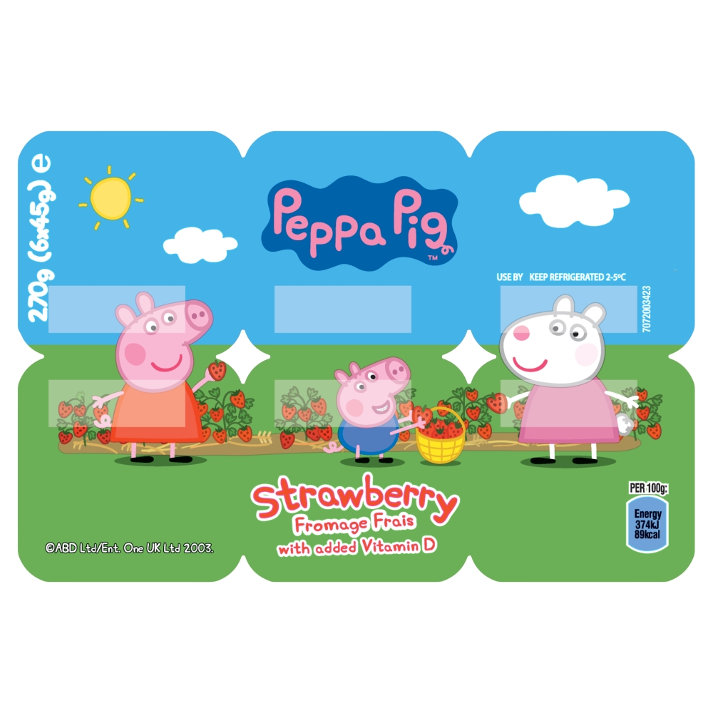 Peppa Pig Kids Strawberry Yoghurt Pots 6 x 45g