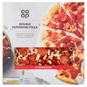 Co-op Stonebaked Thin & Crispy Double Pepperoni Pizza 327g