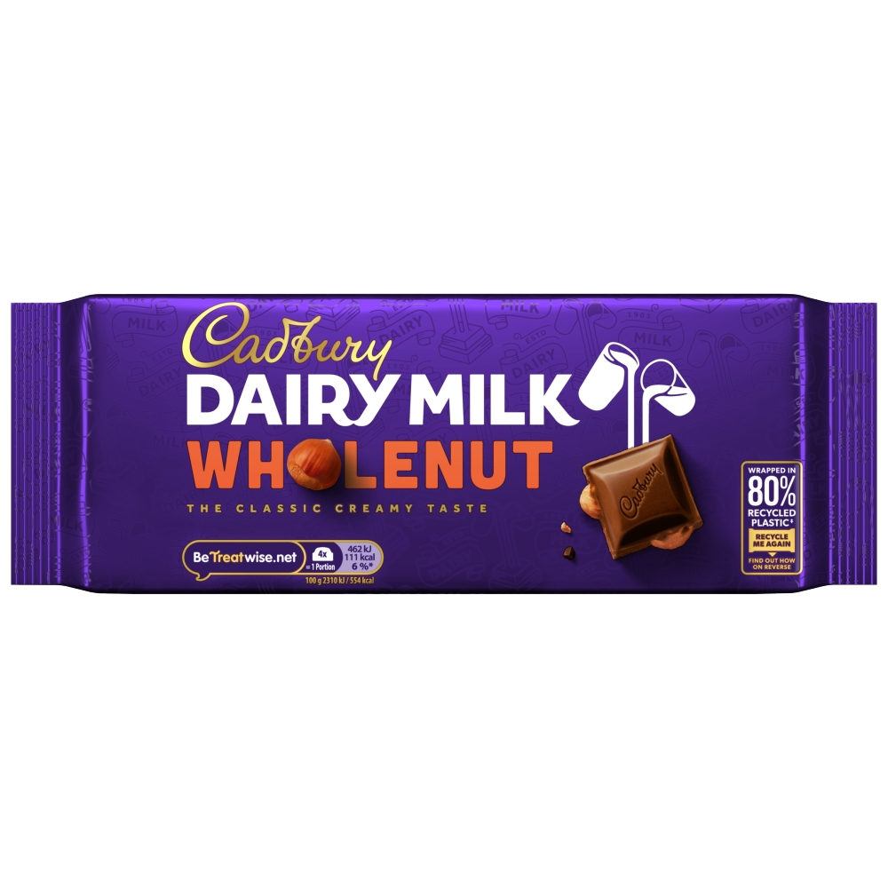 Cadbury Dairy Milk Wholenut Chocolate Bar 180g