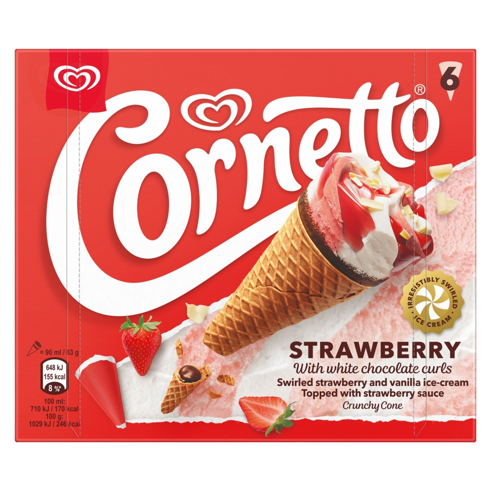 Cornetto Strawberry 6x90ml