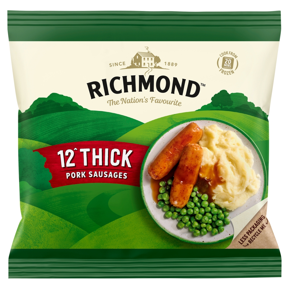 Richmond 12 Thick Frozen Sausages 516g