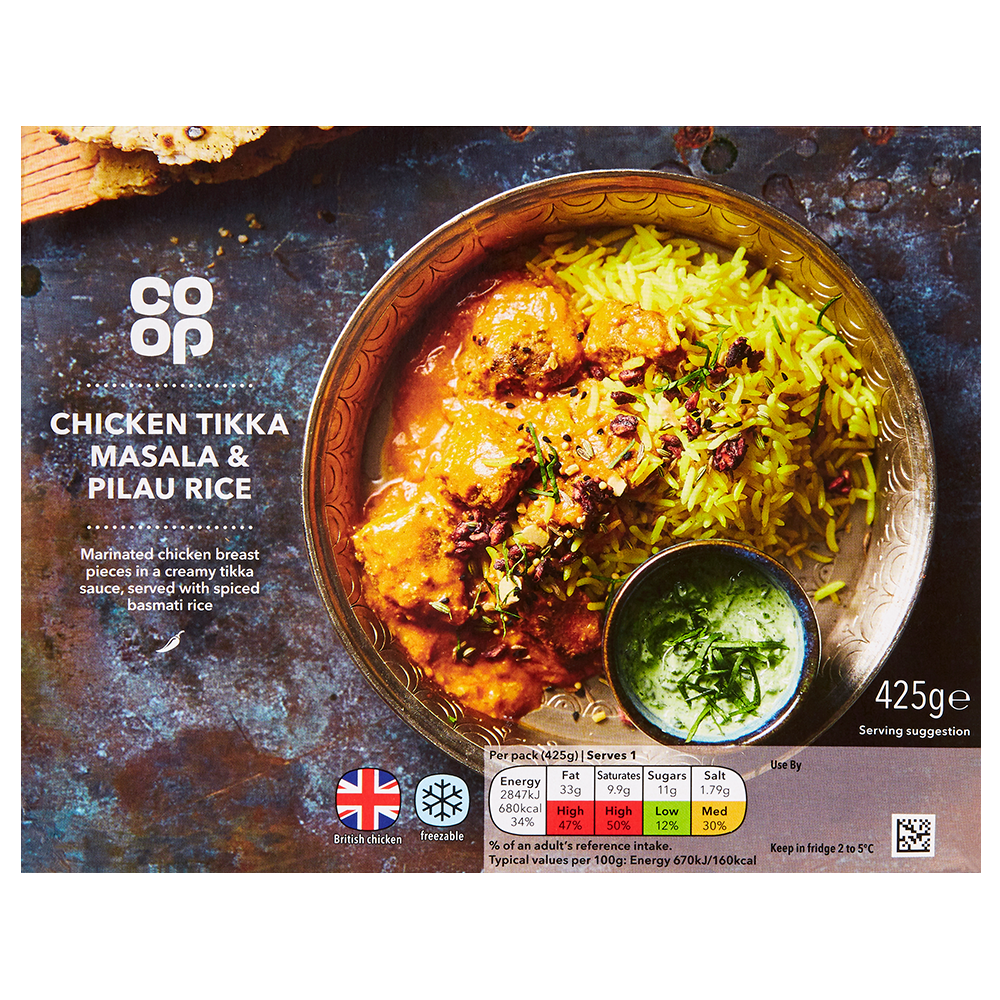 Co-op Chicken Tikka Masala & Pilau Rice 425g - Co-op