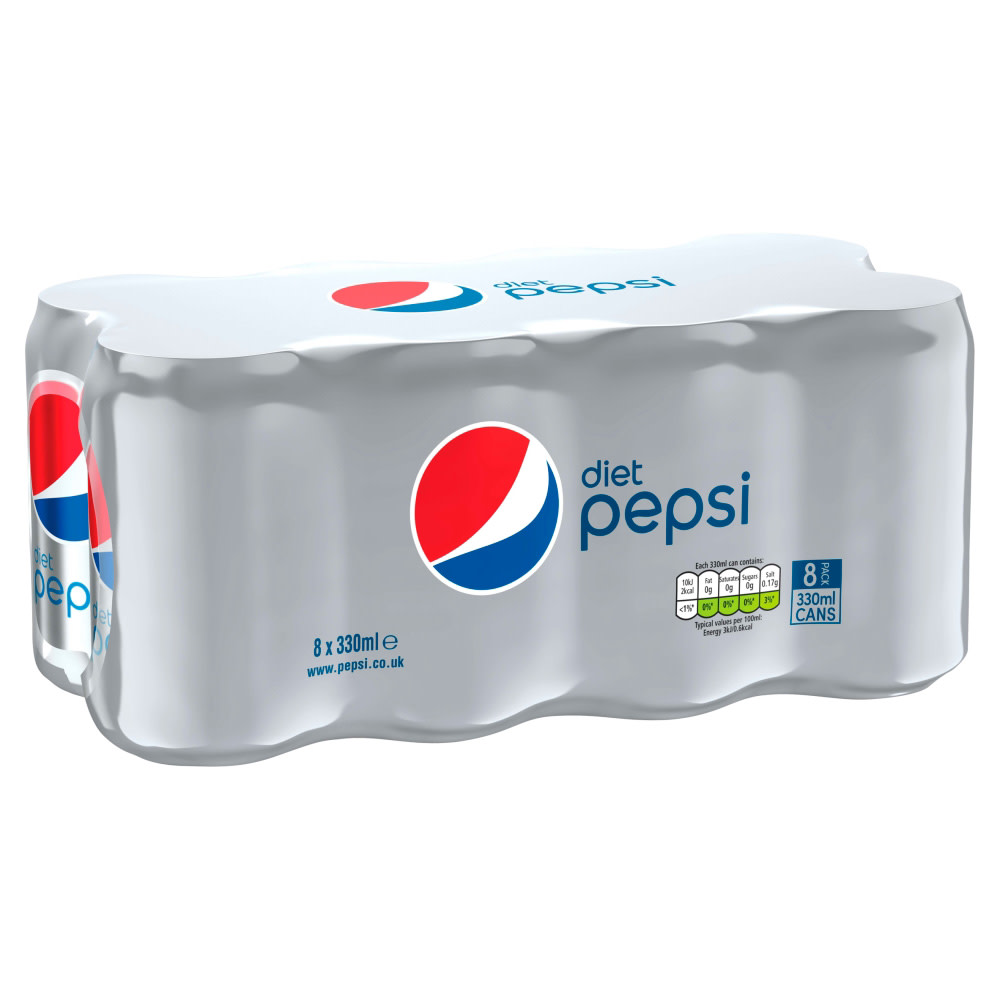 Diet Pepsi Cola Cans 8x330ml