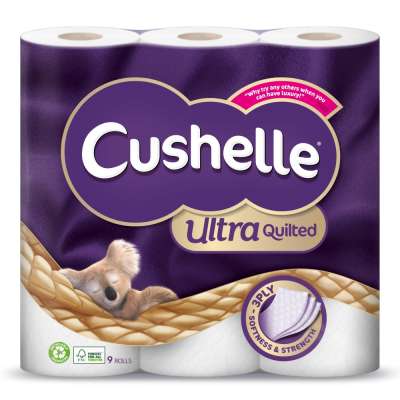 Cushelle Ultra Quilted White Toilet Tissue 9 Roll