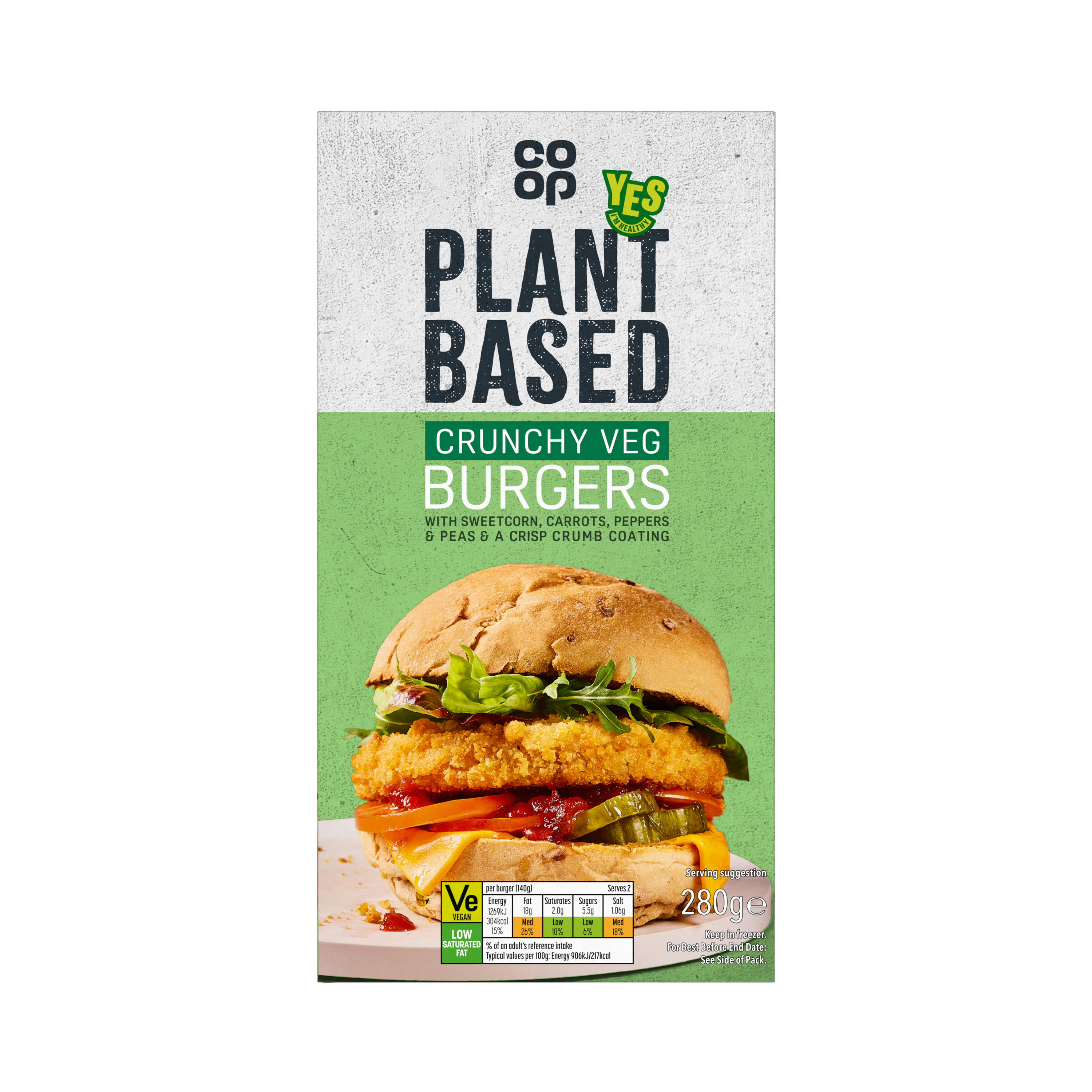 Co-op Pland Based Crunchy Veg Burgers 280g