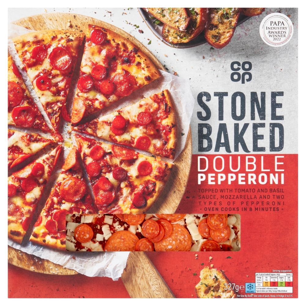 Co-op Stonebaked Thin & Crispy Double Pepperoni Pizza 327g