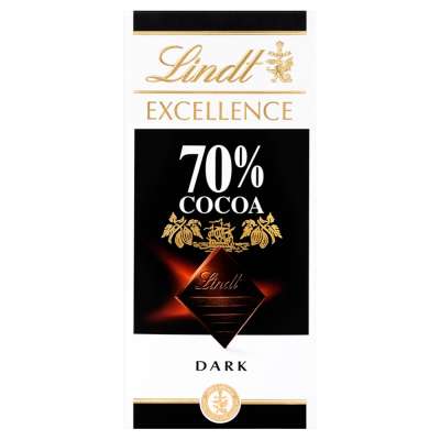 Lindt Excellence 70% Dark Chocolate Bar 100g