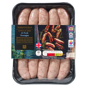 Co-op Irresistible Outdoor Bred 10 Pork Sausages 667g