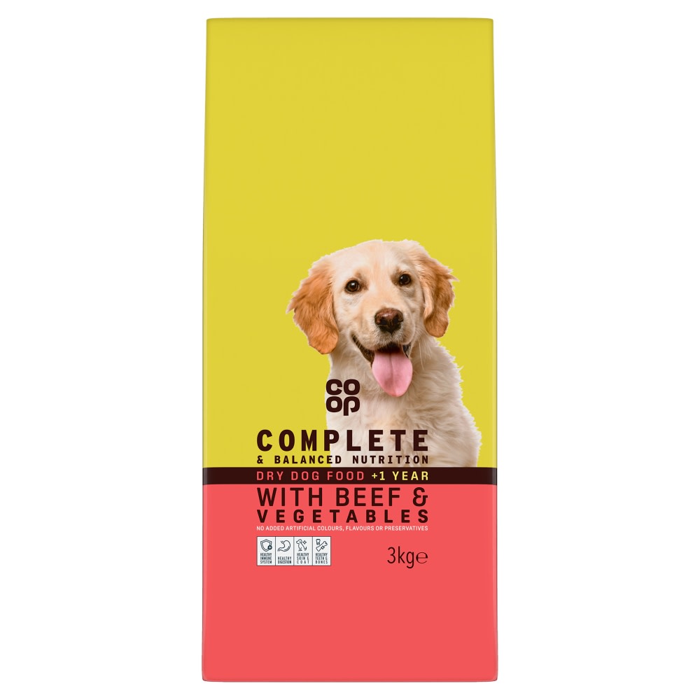 Co-op Dry Dog Food with Beef and Veg 3kg
