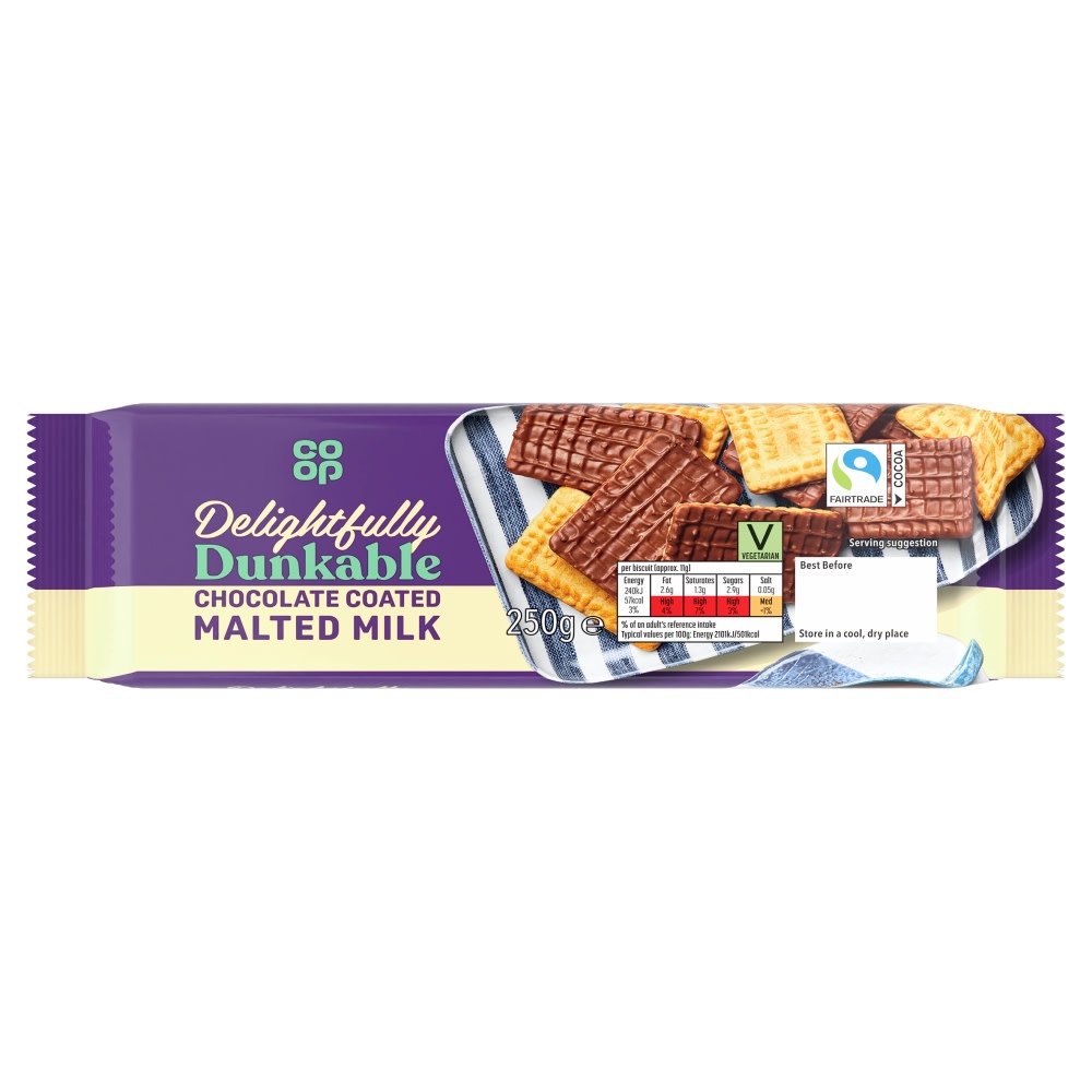 Co-op Milk Chocolate Malted Milk Biscuits 250g