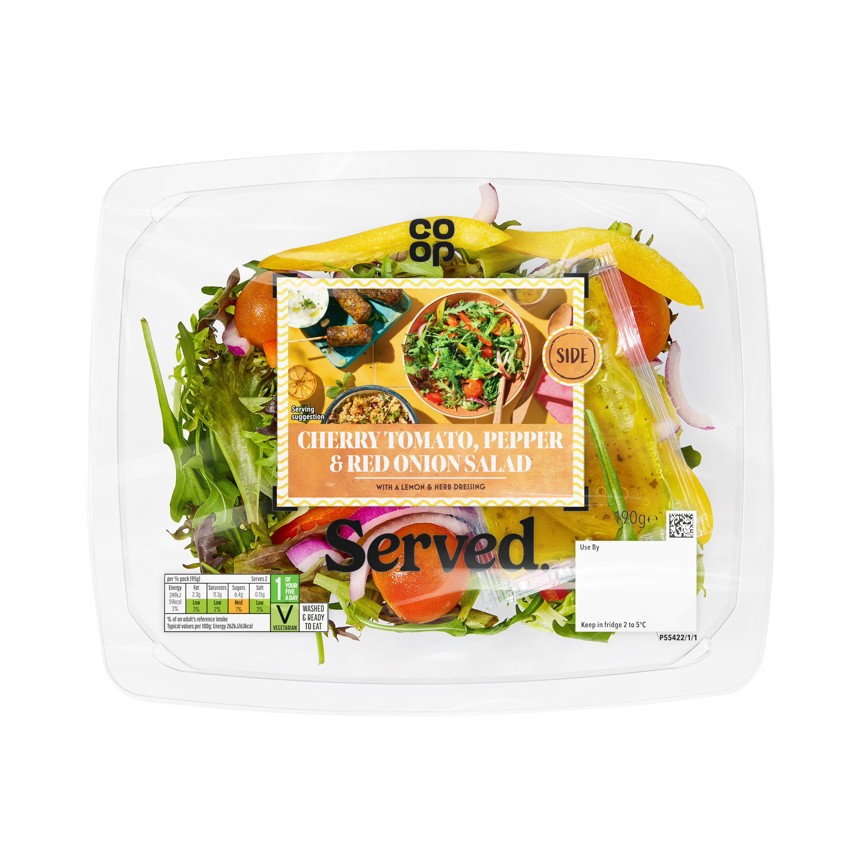 Co-op Cherry Tomato Pepper and Red Onion Salad 190g
