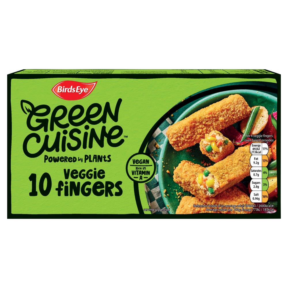 Birds Eye 10 Green Cuisine Vegan Veggie Fingers 284g