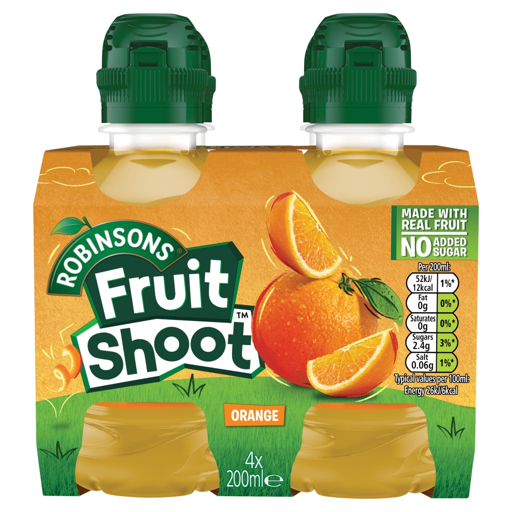 Robinsons Fruit Shoots Low Sugar Orange Juice 4 x 200ml
