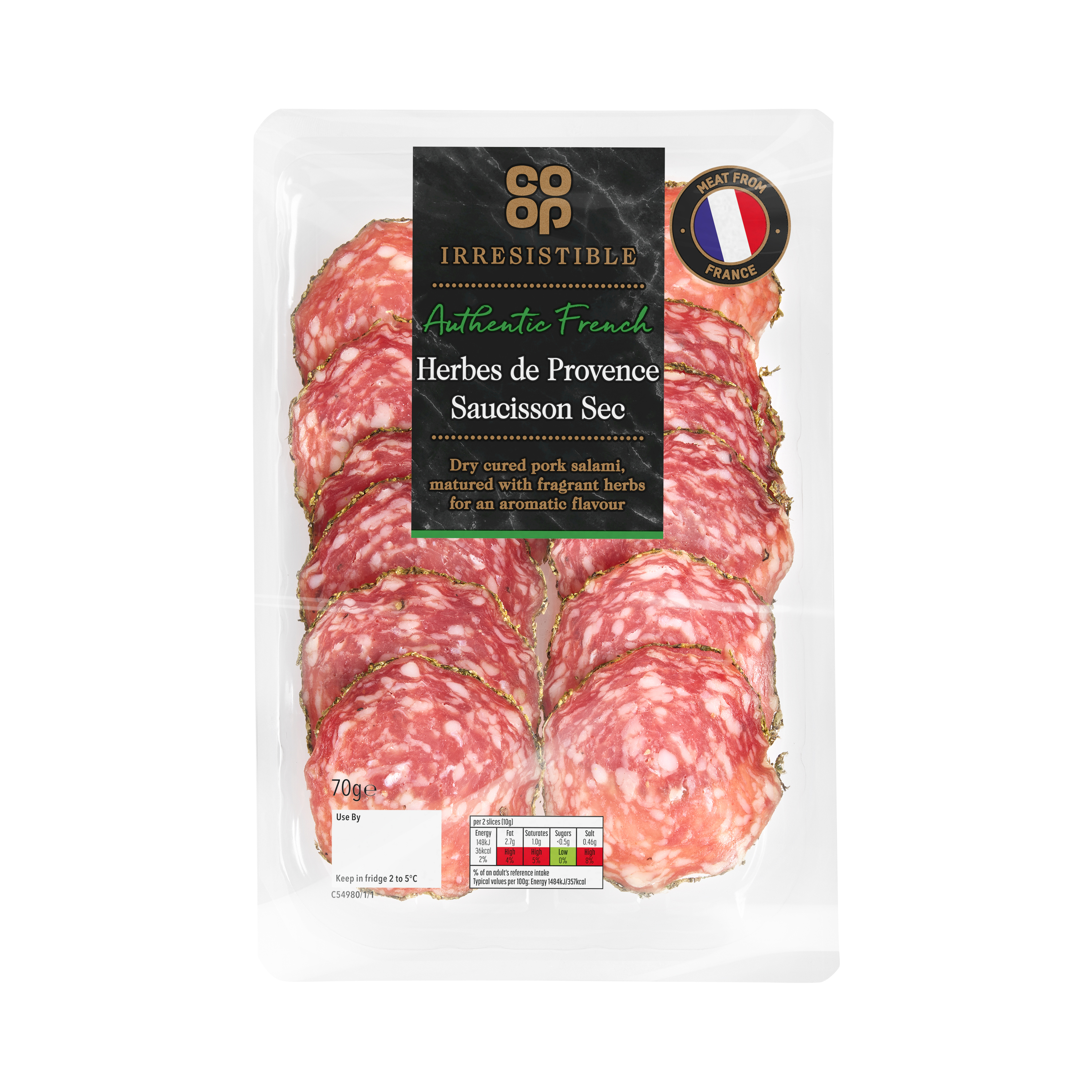 Co-op Irresistible Saucisson with Herbs 70g