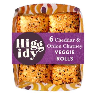 Higgidy 6 Cheddar & Onion Chutney Veggie Rolls 160g