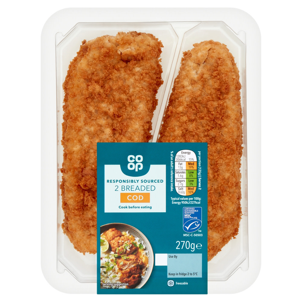 Co-op Responsibly Sourced 2 Battered Haddock 270g