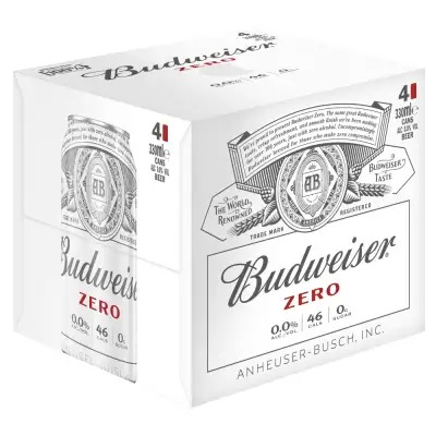 Budweiser Zero Cans 4x330ml