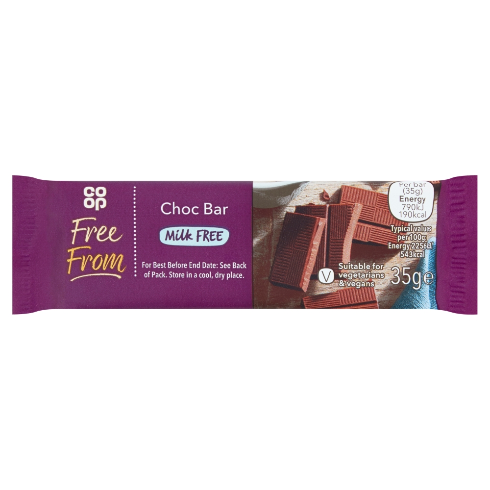 Co Op Free From Choc Bar 35g Milk Free Co Op