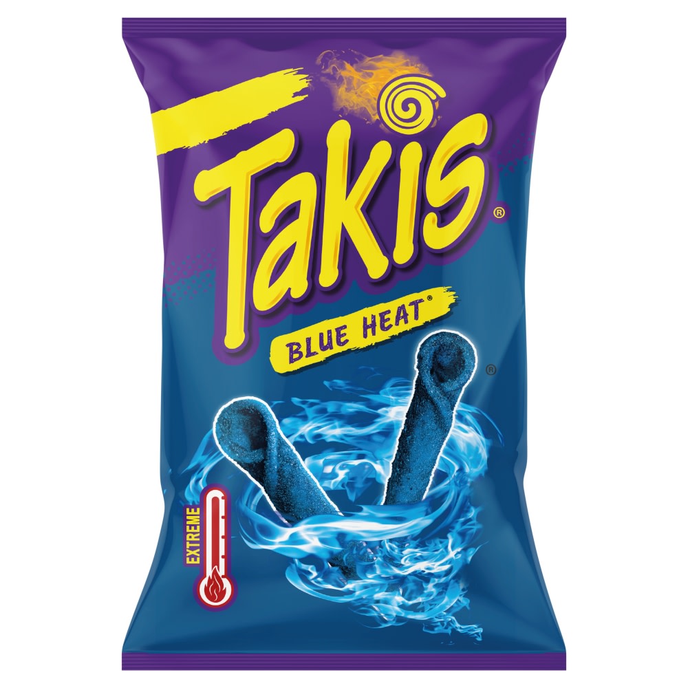 Takis Blue Heat Seasoned Chilli and Lime Flavour Fried Corn Snack 100g